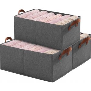 lbgwp60-Lot De 3 Boite Rangement Tissu, Panier Rangement Pliable, Ouvertes Bac De Rangement Avec Poignée, Cube De Rangement Vetement Dressing Armoire Jouet - Neuf