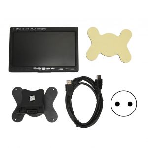 Mini ecran de voiture 7 pouces, VGa, aV, HD, interface multimedia, resolution 1024 x 6007, avec support rotatif, prise UE 100-240 V - Neuf