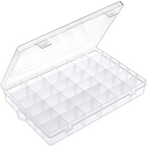 36 Grilles En Plastique Transparent Organisateur Bo&icirc;te De Rangement Conteneur &Agrave; Bijoux Bo&icirc;te &Agrave; Bijoux Avec S&eacute;parateurs R&eacute;glables - Neuf
