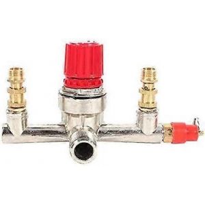 Nouveau produit,Compresseur d'air &agrave; piston Double sortie Tube Alliage Interrupteur Compresseur d'air Interrupteur Valve Pi&egrave;ce de r&eacute;glage - Neuf