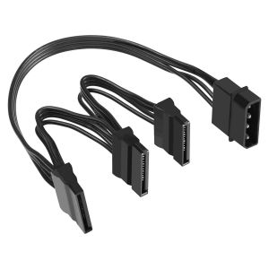 GUEB-Câble Répartiteur D'Alimentation Sata Grand 4 Broches Mâle Vers 3 X 15 Broches Sata Femelle Câble Répartiteur D'Alimentation Pour Disque (Large 4Pin To 3 X 15 Pin Sata) - Neuf