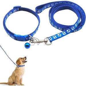 Ensemble Collier Et Laisse Pour Petit Chien, Collier Pour Chien Et Laisse, Colliers Et Laisse R&eacute;glables, Pet Collier Et Laisse, Pour Petits Chiens, Chats - Neuf