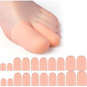 Kalanka-20 Pièces Protège Orteil En Gel,Capuchons Orteils Tube Orteils Silicone Pour Gros Orteils Et Petit Orteils, Protection Orteils Soulage De Douleur Pour Éviter Les Ampoules Cors Callosités (Nu) - Neuf