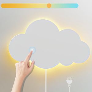 Chambre Enfant Applique Murale Avec Interrupteur Tactile Led Lampe Murale 3 Température Dimmable Moderne Veilleuse Avec Prise 12w Interieur Lampe De Lecture Pour Chambre À Coucher Salon - Neuf