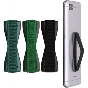 Kal-3x Support Doigt Smartphone - Accessoire Doigt Pour T&eacute;l&eacute;phone Portable - Sangle Poign&eacute;e Dos Smartphone - P&eacute;trole M&eacute;tallique-Vert Fonc&eacute;-Noir - Neuf