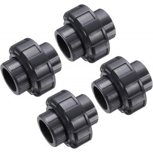 Ulteronixshop-Lot de 4 raccords de tuyau en PVC de 1,9 cm - Adaptateur de qualit&eacute; pour tuyau d'arrosage de piscine, plomberie ext&eacute;rieure - Gris fonc&eacute; - Neuf