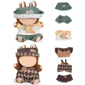 KALANKA-(2 Pack) Vêtements de Poupée pour Labubu (pour Debout/Assise 17/15cm Poupée)(Non Poupée)- Vêtements Accessoires Habiller pour Chiffres Inclus Vêtements Jupe et Chapeau pour Filles et Femm - Neuf