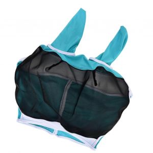 Masque De Cheval Respirant Universel Réglable Élastique Moustique Répulsif Voile Couverture Protecteurvert L 80x114x45cm / 31.5x44.9x17.7in - Neuf