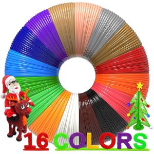 ChenQuanSarl-Filament De Stylo 3D De 100 M, 16 Couleurs, 6 M De Chaque Couleur, 250 Pochoirs - Filament Pla De 1,75 Mm, Diam&egrave;tre De Haute Pr&eacute;cision Et Recharge Sans Danger Pour Les Enfants - Neuf