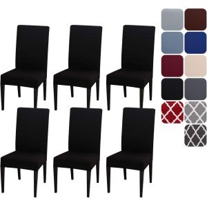 Kalanka-Housse De Chaise Extensible Lot De 4 Ou 6, Couverture Protecteur De Chaise Salle A Manger Universel Amovible Lavable Moderne Durable Pour Maison Hotel Restaurant Fete Banquet Cuisine Decorati - Neuf