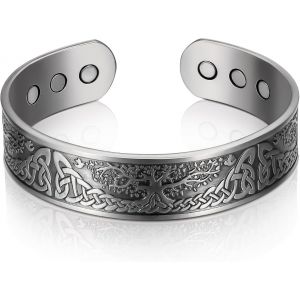 Eryi-Bracelet Magnétique En Cuivre Rouge Pour Homme Femme Bracelet En Cuivre Bracelet D'énergie Magnétique Solide Avec 6 Aimants Bracelet Ajustable Avec Sac En Velours - Neuf