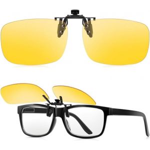 Kathlelxh-Clip Lunettes Conduite De Nuit Polarisées, Lunette Jaune Conduite De Nuit Lunette Lunette Conduite De Nuit Conduite De Nuit Anti- Ouissement Et Ultra Léger Clip Solaire Pour Lunett[H1444] - Neuf