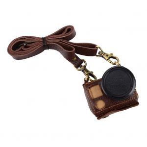 Etui en cuir synthetique SHOOT pour appareil photo, sangle de cou, kit d'objectif UV pour GoPro Hero 4/3+ (marron) - Neuf