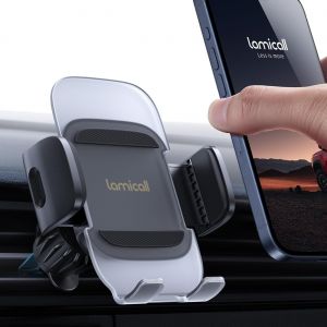 Checarzhn--No1-Support Téléphone Voiture De Grille D'aération, [Conception Translucide] Libération Rapide, Crochet En Métal, Porte Téléphone Voiture Pour Iphone 16 15 14 13 12, Huawei, 4-7¿ Smartphon - Neuf