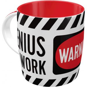 Eryi-Tasse À Café Rétro, Genius At Work ¿ Idée De Cadeau Pour Gamers, En Céramique, Design Vintage Amusant Avec Une Citation, 330 Ml - Neuf