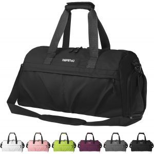 nzqaf-Sac de Sport Femme Homme Matériau Rigide, Sac Sport avec Compartiment à Chaussures de Ventilation, Sac de Voyage Femme Imperméable avec Compartiment Humide (Noir) - Neuf