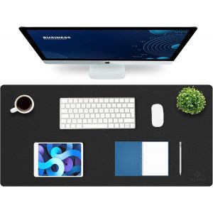 KALANKA-Tapis de Bureau, Tapis Bureau, Tapis Bureau Sous Main 43cm x 90cm, Tapis de Portable, Sous Main Bureau pour Bureau et Maison, Double Face (Noir) - Neuf