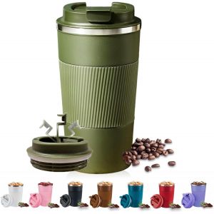 Sjzg-Tasse De Voyage 380/510 U2013 Tasse &Agrave; Caf&eacute; Isotherme R&eacute;utilisable Avec Couvercle Anti-Fuite, En Acier Inoxydable 304 U2013 Tasse &Agrave; Caf&eacute; Portable Pour Caf&eacute; Chaud Et Froid, Th&eacute;, Eau Et Boissons - Neuf
