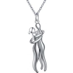 Collier Pour Couple - En Argent Sterling S925 - Pour Homme Et Femme - Cadeau De Saint-Valentin Pour Les Amoureux, 30 Mm, Argent Sterling, Pas De Gemme - Neuf