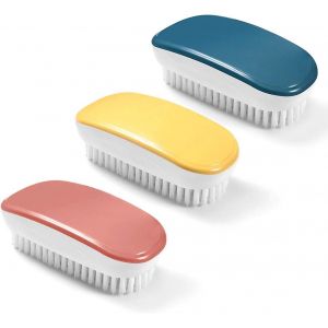 Lot De 3 Brosses À Linge Souples, Brosse À Linge, Outil De Nettoyage Portable Coloré Pour Vêtements, Chaussures, Tapis, Évier De Cuisine, Baignoire De Salle De Bain (Jaune, Rouge) - Neuf