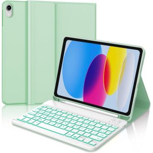 Winchking Clavier Pour Ipad 11 &Egrave;me A16 2025 - Coque Clavier Ipad 10eme Generation 2022, R&eacute;tro&eacute;clairage 7 Couleurs, Azerty[Z1221] - Neuf