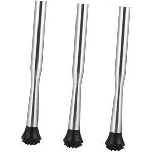 Lot De 3 Pilon À Cocktail En Acier Inoxydable, Style Citron Vert, Pour Mélanger Des Boissons Glacées, À La Menthe, Pour Fête D'anniversaire, Pratique, Stable, Cm - Neuf