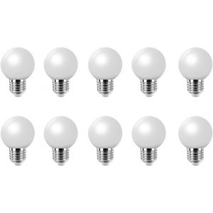 Kalsw-E27 Ampoule Led 2w Blanc Chaud,E27 Led G45,Ampoule Blanc Chaud 3000k,Ampoule Led E27 2w,Remplace Les Ampoules À Incandescence 15w,Ampoule Led E27,Non Dimmable,Plastique,Lot De 10 - Neuf