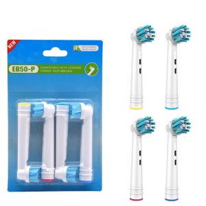 Lot De 4 T&ecirc;tes De Rechange Pour Brosses &Agrave; Dents &Eacute;lectriques Compatibles Avec Les Mod&egrave;les Oral-B - Neuf