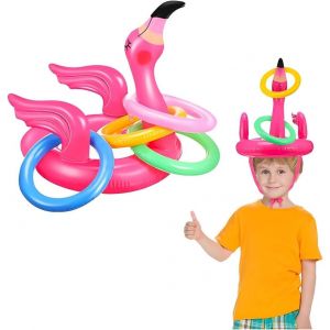 KAL-5 Pièces Jeu De Lancer Flamant Rose Jeu De Lancer D'Anneau Gonflable Parents Jeux De Fête Pour L'Été Fête Hawaïenne Mariage Été Piscine Fête En Plein Air Jeux D'Intérieur (5 Pièces) - Neuf