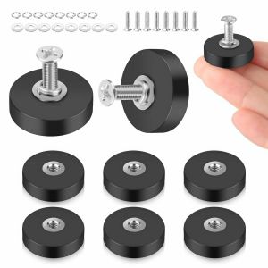 Meimie-8 Pièces Aimant Néodyme Puissant,22mm Diamètre Aimant Puissant Avec Filetage Plat M4 Aimants Ronds Résistants 3,5kg Force De Maintien Pour Véhicules Lampes Outils Fixation De Vis - Neuf