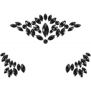 Autocollants de Festival de Gemme de Visage Stickers en Strass Temporaires Lumineux Bijoux en Cristal Acrylique Accessoires Scintillants de Visage de Sirène Imperméables Phosphorescents (Style Mignon) - Neuf