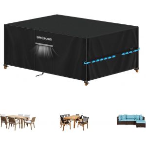 Cfus-Bache Table Exterieur,Housse De Protection Salon De Jardin Impermeable,Housse Protection Table De Jardin Exterieur Avec Grilles D'aération,Anti-Uv 420d Oxford Housse Table Jardin 170x110x75cm - Neuf