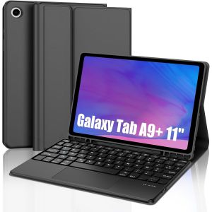 Coque Clavier pour Samsung Galaxy Tab A9+ 11'' - AZERTY Fran&ccedil;ais Clavier avec Smart Trackpad D&eacute;tachable sans Fil Bluetooth pour Galaxy Tab A9 Plus 11 Pouces 2023,Noir(Q557) - Neuf