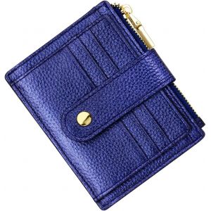 CAUC-Homme Femme Porte Carte de Credit Cuir RFID Blocage Portefeuille Cuir Petit, Porte Carte Slim avec Poche &agrave; Monnaie, Petit Porte Monnaie Cuir avec 9 Emplacements de Carte - Neuf