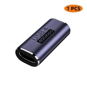 Adaptateur De Coupleur Usb4.0 Thunderbolt3 40Gbps Type C Femelle Vers Type C Femelle Pour Chargeur Super Rapide,Transfert De Donn&eacute;es,C&acirc;ble Vid&eacute;o 8K 4K.1X 100W-Mm. - Neuf