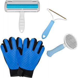 Jgd-Brosse &Agrave; Poils Pour Animaux, Brosse Pour Chats, Gants De Toilettage Pour Chiens, Outils Pour Enlever Les Poils D'animaux Sur Les Meubles, Set De 5 En 1 - Neuf
