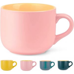 KALANKA-Tasse à thé et à café XXL en céramique avec poignée - 650 ml - Grande tasse à café - Avec poignée - Rose - Neuf