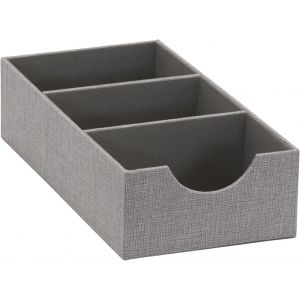 Shiliu-727-1 Boîte De Rangement Profonde À 3 Compartiments Pour Tiroir | 30,5 X 15,6 X 8 Cm | Gris, Tissu[5427] - Neuf