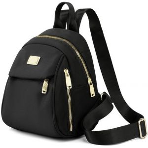 RFCBC-Sac à Dos pour Fille Femme Anti vol Sacs À Bandoulière Noir Sac a Main dos En Nylon Petit Imperméable Sacs Femmes Vintage Cartable Ordinateur Sac de Voyage - Neuf
