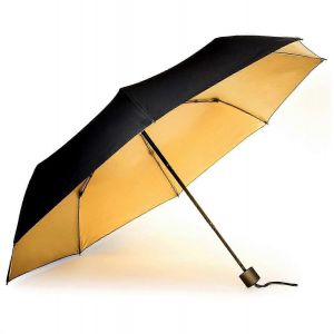 Parapluie compact coupe-vent,conception pliante en métal léger,or noir,portable pliable pour les jours de pluie 1pc - Neuf