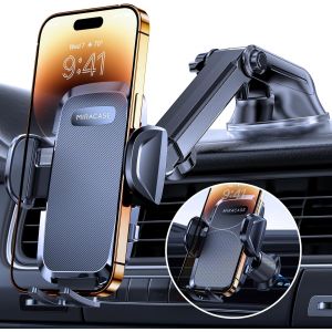 Support Telephone Voiture [Rotation 360&deg;& Ventouse Puissante] Porte Telephone Voiture Grille D'a&eacute;ration & Pare-Brise & Tableau De Bord, Compatible Avec Tous Les Smartphones/Gps 4.0''-7.2 - Neuf