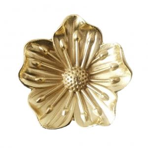 Poign&eacute;e de meuble &agrave; motif floral pour tiroirs et portes, en laiton, 1 pi&egrave;ce - Neuf