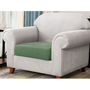 Lot De 8 Housses De Coussin Extensibles Vertes Pour Canap&eacute; - Neuf