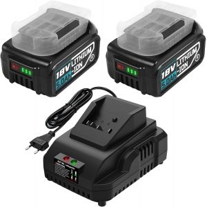 MEVRONISSHOP-Remplacement pour la batterie Bosch 18 V : 2 batteries 18 V 5,0 Ah + chargeur rapide GAL 18 V-40 - Neuf