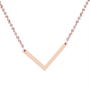 Colliers Tendance En Acier Inoxydable Avec Pendentif En Forme D'alphabet, Or Rose L - Neuf