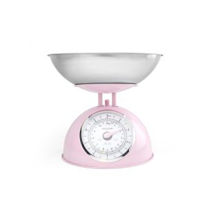 Balance De Cuisine Mécanique Rétro Rose ¿ Grand Cadran Rotatif Facile À Lire, Capacité De 5kg, Bol Lavable Au Lave-Vaisselle De 1 - Neuf