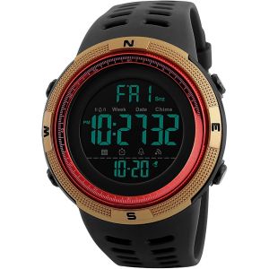 Eryi-Montre Homme Numérique Étanche 5atm:Montre Digitale Militaire Extérieur Multifonctionnel À Bracelet Silicone Avec Chronomètre Calendrier Led - Cadeau Anniversaire Fête Des Pères - Neuf