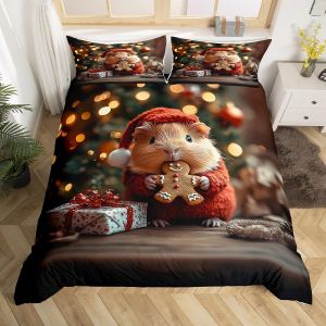 Double (Sans Couette)-Marron Blanc Vert-Parure De Lit Double Homewish Cardinal Avec Housse De Couette Et Motif Oiseau Rouge, Style Rustique Et Vintage, Pour Chambre D'enfant Ou Garçon, Motif Flocon - Neuf