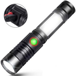 Lampe torche rechargeable USB mini lampe torche magnétique portable zoom lampe de travail - Neuf