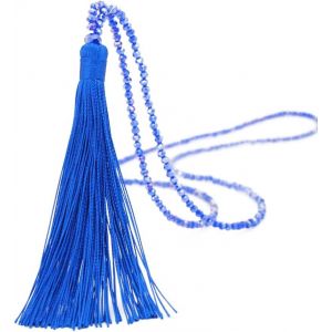 Kal-Collier De Perles De Boh&ecirc;me, Long Collier Vintage Pour Femme Avec Pompon, Pendentif De Perles, Cha&icirc;ne De Perles, Bijou &Eacute;l&eacute;gant Pour Femme Et Femme, Bleu Saphir - Neuf